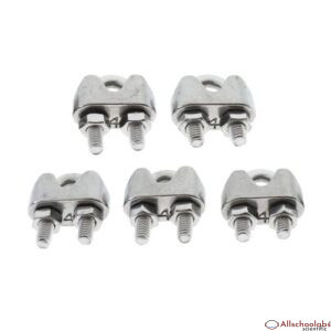 5pcs Stainless Steel Wire Rope Clamp Wire Cable Clip Zinc-plate Wire