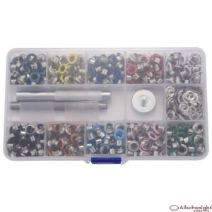 400 Sets 5Mm Multi-Color Grommets Kit Metal Eyelets with Installation Tools and Instructor in Clear Box