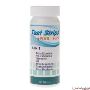 50pcs 6 In 1 SPA Water Quality Test Strips Pond Test Paper Chlorine PH Alkalinity Water Hardness Meter For Swimming Pool