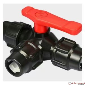 25mm Plastic Core Ball Valve T Type 3 Ways Blue Black Caps Adapter PE Pipe Fittings Quick Connector For Irrigation