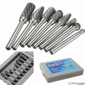 8Pcs 1/4\\\'\\\' Shank Double Cut Carbide Rotary