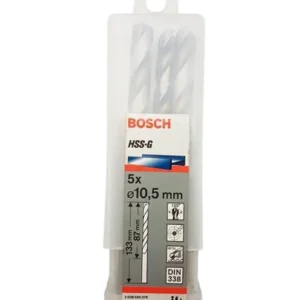 BOSCH 2608595078 10.5MM HSS-G METAL DRILL BITS , DIN 338