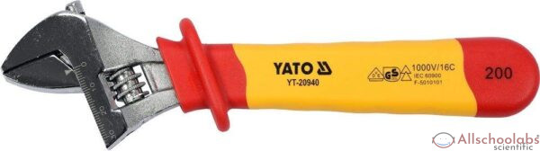 YATO YT-20940 200MM/8″ INJECTION INSULATED ADJUSTABLE WRENCH-1000V VDE