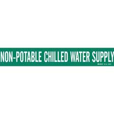 Brady NON-POTABLE CHILLED WATER SUPPLY Polyester Pipe Markers|Buy Online