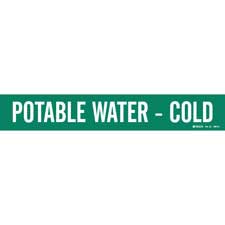 Brady POTABLE WATER - COLD Polyester Pipe Markers|Buy Online