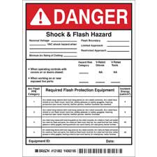 DANGER Shock & Flash Hazard Nominal System Voltage Vac Shock Hazard When Labels| Buy online
