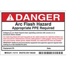 DANGER Arc Flash Hazard Appropriate PPE Required Category 2 Arc Flash Hazard When Operating? Labels| Buy online