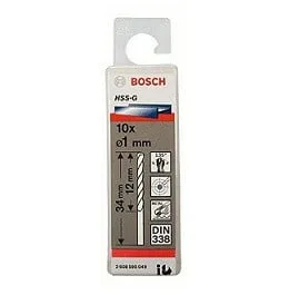 BOSCH 2608595049 1MM (10PC) HSS-G METAL DRILL BITS  , DIN 338