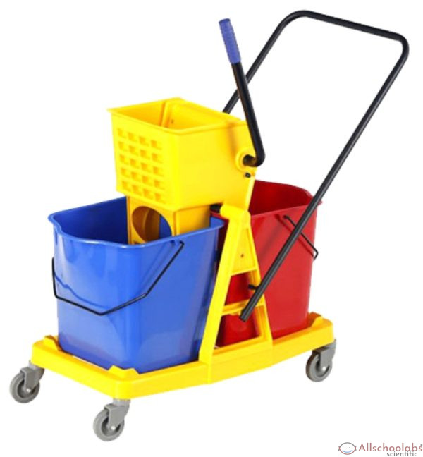 2-Bucket Wringer Trolley Left down-press