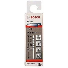 BOSCH 2608595051 2MM (10PC) HSS-G  METAL DRILL BITS, DIN 338