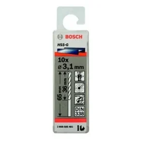 BOSCH 2608585481 3.1MM HSS-G METAL DRILL BITS , DIN 338