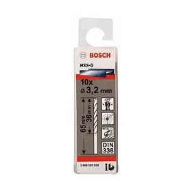 BOSCH 2608595056, HSS-G METAL DRILL BITS 3.2MM(10PC) DIN 338