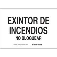 Brady Extintor De Incendios No Bloquear Sign/ Buy online