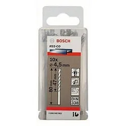 BOSCH 2608585883 4.5MM (10PC) METAL DRILL BITS HSS-CO DIN 338