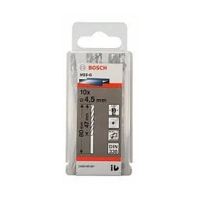 BOSCH 2608595061 4.5MM (10PC) HSS-G METAL DRILL BITS , DIN 338