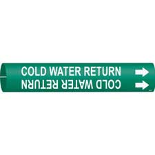 Brady COLD WATER RETURN Snap-On Pipe Marker|Buy Online