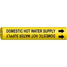 Brady DOMESTIC HOT WATER SUPPLY Snap-On/Strap-On Pipe Marker|Buy Online