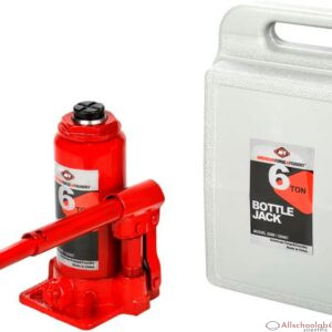 AFF Heavy Duty 6 Ton Bottle Jack with Plastic Carrying Case, Machine Hardened Steel Saddles, Centered Pumps and Rams, 3506C