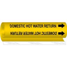 Brady DOMESTIC HOT WATER RETURN High Performance Pipe Marker|Buy Online