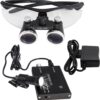 Magnifier with Light, 2.5X / 3.5X Binocular Loupes Surgical Loupes, Medical Binocular Loupe, 420mm Working Distance Optical Glass, with LED Head Light Lamp, to Choose (Blue 3.5X) (Black 3.5X)