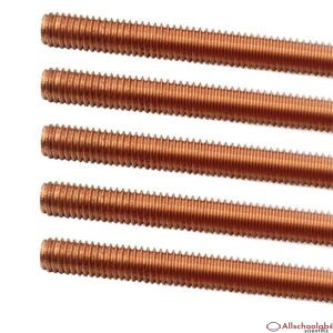 5 Pieces of Red Copper Threaded Rods, M8 Pitch, 60 Mm Long, for Anchor Bolts, Clamps, Hangers, U-Bolts and More