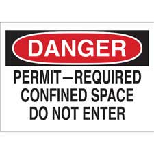 Brady DANGER Permit-Required Confined Space Do Not Enter Sign| Buy online