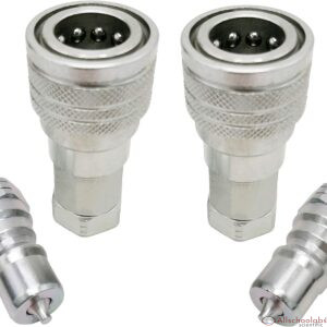 ISO 7241-B 1/4 Inch NPT Quick Disconnect Hydraulic Coupler/Coupling (2 Set)