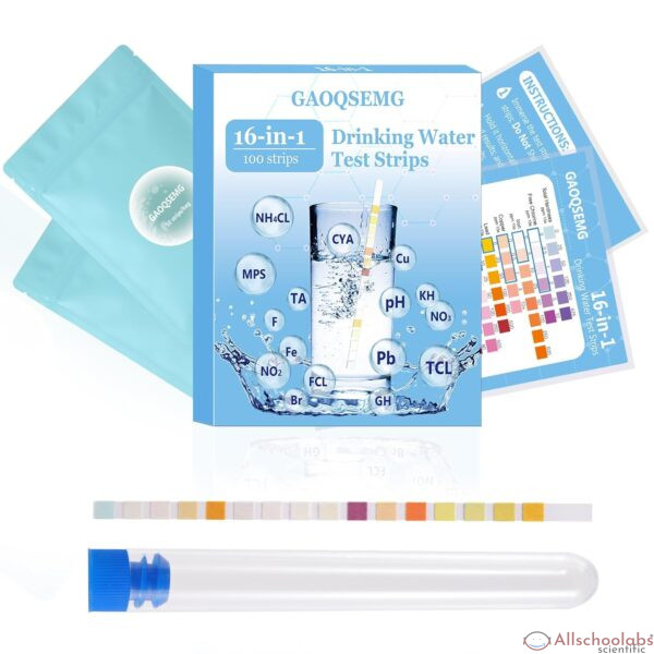 16-in-1 Water Test Kit,Water Testing Kits for Drinking Water,Tap and Well Home Water Quality Test Strips Testing for pH, Hardness, Lead?Nitrate, Nitrite, Iron, Copper, Chlorine and More,100 Strips