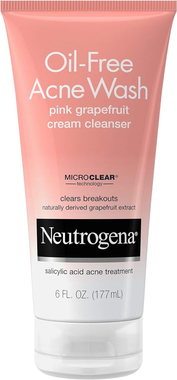 Neutrogena Oil-Free Acne Pink Grapefruit Cream Facial Cleanser - request current price on allschoolabs.com