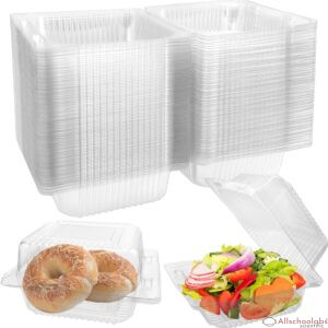160 Pack Clear Plastic Take out Containers,Individual Cake Slice Containers Disposable Clamshell Take Out Containers,Plastic Square Hinged Food Container for Salads,Pasta,Dessert,Sandwiches(5.3"x 4.7"x 2.8")