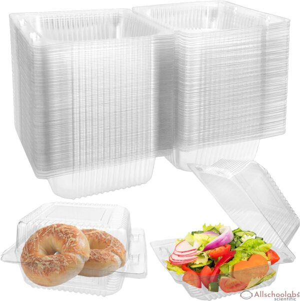 160 Pack Clear Plastic Take out Containers,Individual Cake Slice Containers Disposable Clamshell Take Out Containers,Plastic Square Hinged Food Container for Salads,Pasta,Dessert,Sandwiches(5.3"x 4.7"x 2.8")