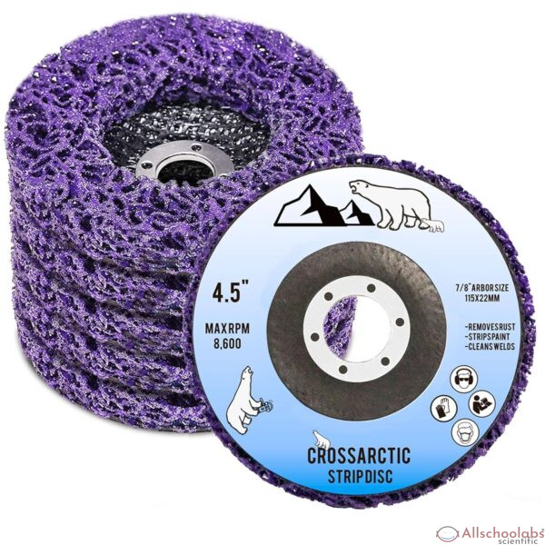 4-1/2'' x 7/8'' Paint Stripper, Crossarctic Rust Remover Strip Sanding Disc Wheel with Poly Abrasive Pad for Angle Grinder Polishing Welds Oxidation Scratch Metal Wood Plastic Auto Cars - 5 Pack