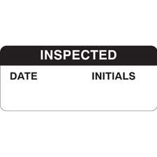 INSPECTED DATE: INITIALS: Write-on Inspection Labels| Buy online