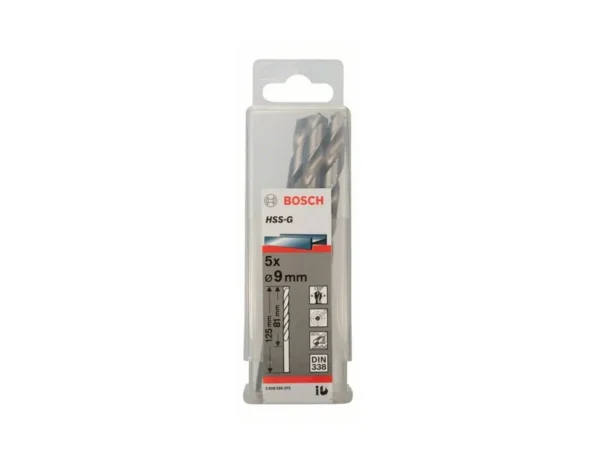 BOSCH  2608595075 9MM HSS-G METAL DRILL BITS, DIN 338