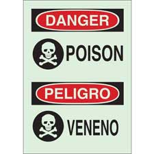 Brady BradyGlo Bilingual DANGER Poison Sign/ Buy online