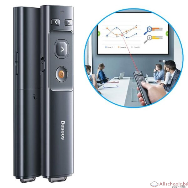 Baseus Orange Dot Wireless Presenter with Red Laser-Grey