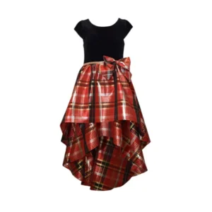 Bonnie Jean Black and Red High Low Dress