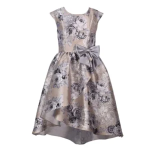 Bonnie Jean Gold Dress with Floral Print
