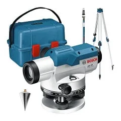 BOSCH GOL 32 D + BT 160 + GR 500 120M PROFESSIONAL OPTICAL LEVEL WITH BUILDING TRIPOD BT160 & MEASURING ROD