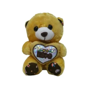 GVS 21cm Sitting Teddy (Chocolate Love bow)