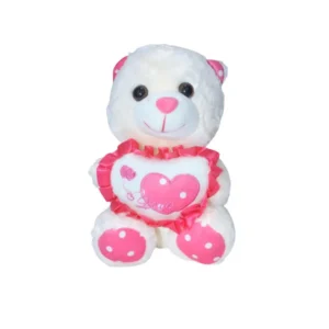 GVS 21cm Sitting Teddy (Cream & Pink)