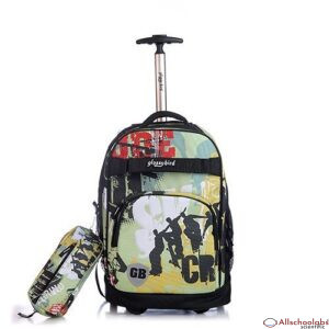 Glossy Bird Trolley School Bag With Wheels