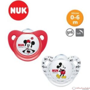 Nuk Disney Baby 2pk Silicone Soothers 0-6mths