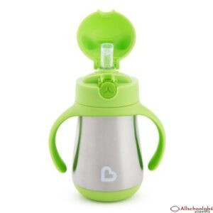 Munchkin Cool Cat Stainless Steel Straw Cup 237ml 18mth+