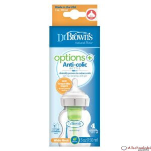 Dr. Brown?s Option+ Baby Bottle, Wide-Neck Anti-Colic Bottle 150ml