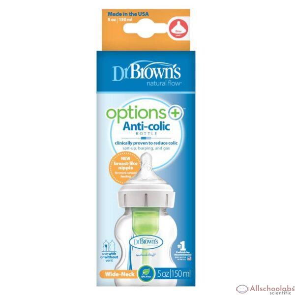 Dr. Brown?s Option+ Baby Bottle, Wide-Neck Anti-Colic Bottle 150ml