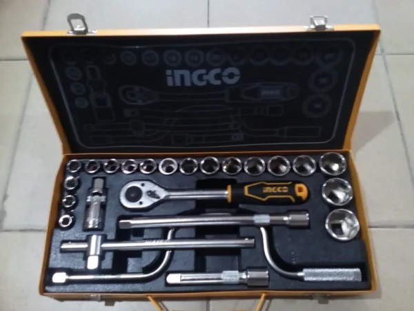 INGCO HKTS0243 24PC 1/2?DR. 6PT METRIC SOCKET SET