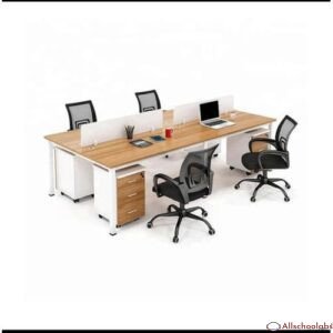 4-man Office Workstation with Chairs