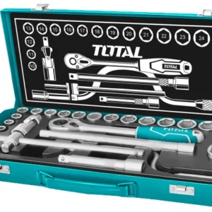 TOTAL THT141253 24PCS 1/2”DR 6PT SOCKET SET