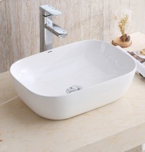 Ceramic White Counter Top Bathroom Washbasin Sink
